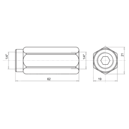 3 x VU linijinis hidraulinis atbulinis vožtuvas, sriegis: 1/4 colio, srautas: 20 l/min, maksimalus slėgis: 350 bar.