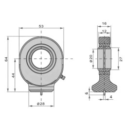 3 x Cilindro kilpa su guoliu suvirinimui GK 20 TS20C