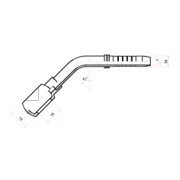 3 x RNM-45 banžo jungtis DN10 1SN 2SN kilpelė 16 mm, aukštis 15 mm