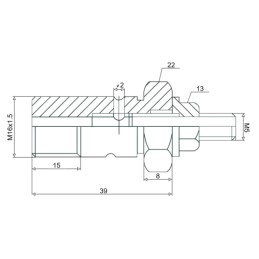 3 x Droselio reguliavimo varžtas su kilpa M16x1.5