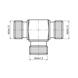 3 x Hidraulinės T formos jungties tipas: BBB, visi sriegiai, M24x1.5