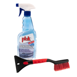 3 x Plak langų ir veidrodžių atitirpinimo priemonė 750 ml su šepečiu ir grandikliu bei rankena, ilgis: 380