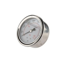 2 x Glicerino hidraulinis manometras, kurio ciferblato skersmuo 63 mm, slėgio matavimo diapazonas 0–315 barų, G1/4"