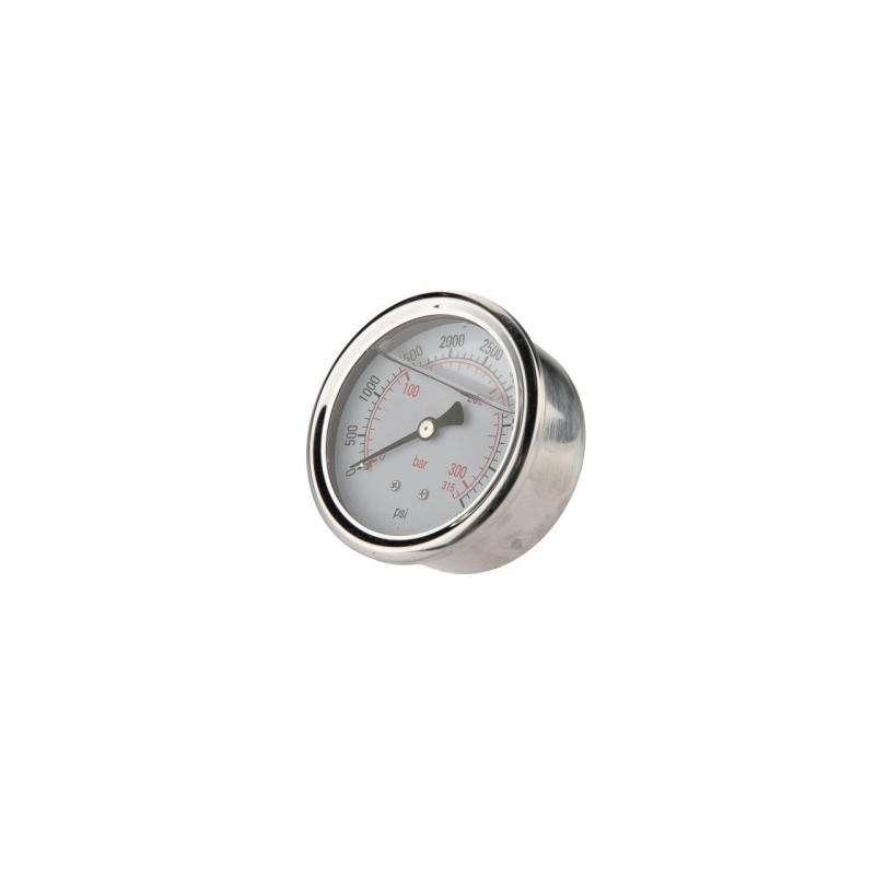 2 x Glicerino hidraulinis manometras, kurio ciferblato skersmuo 63 mm, slėgio matavimo diapazonas 0–315 barų, G1/4"