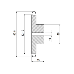 2 x Grūdintas 10 dantų 1 colio žvaigždutės formos žvaigždutė 16B-1 grandinei
