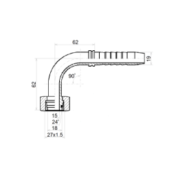 2 x DKOL-90 KAMPINĖ DETALĖ DN19 (20) 1SN 2SN M27x1.5