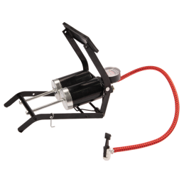 2 x Kojinė pompa oro pripūtimui, 2 stūmoklių, su 7 barų slėgio manometru