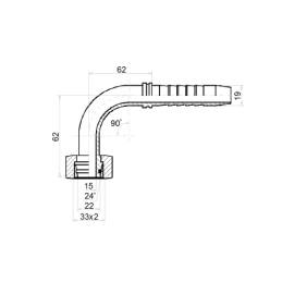 2 x DKOL-90 KAMPINĖ DETALĖ DN19 (20) 1SN 2SN M33x2