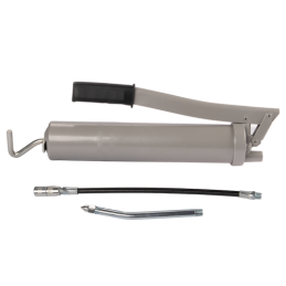 2 x Rankinis plieninis stūmoklinis tepalo pistoletas su žarna ir vamzdeliu