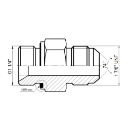 2 x Tiesus hidraulinis prijungimo tipas: ED BB sriegis: G1 1/4" - 1 7/8" UNF su NBR sandarikliu