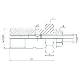 2 x Droselio reguliavimo varžtas su kilpa M22x1.5