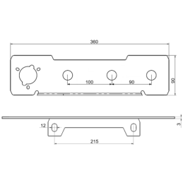 2 x Galinio lizdo tvirtinimo plokštelė, 3 skylės, skirta Ursus C-360 C-360-3P 3x22mm