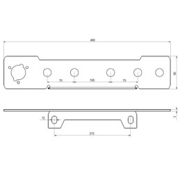 2 x Galinio lizdo tvirtinimo plokštelė su 5 skylėmis, skirta Ursus C-360 C-360-3P 5x22mm