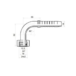 2 x Kampinis srieginis elementas DKOL-90 DN16 1SN 2SN M24x2