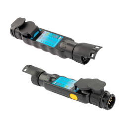 2 x Elektroninis 7 kontaktų elektros lizdų testeris su 13/7, 7/13 adapteriais