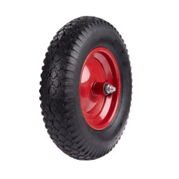 2 x Tvirtas karučio ratas, pneumatinis, 400x80 mm, 4.00-8 2PR, su ašimi