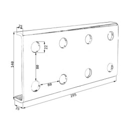 2 x Plokštė 8 greitųjų jungčių, skirtų 8x22 mm europiniams lizdams, tvirtinimui