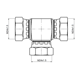 2 x Hidraulinės T formos jungties tipas: AAA, visi sriegiai M24x1.5