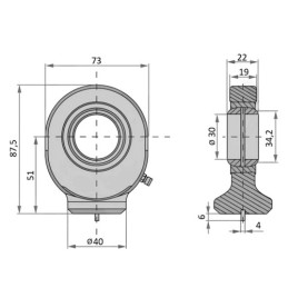 2 x Cilindro kilpa su guoliu suvirinimui GK 30 TS30C