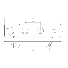 2 x Galinio lizdo tvirtinimo plokštelė, 3 skylės, skirta Ursus C-360 C-360-3P 2x38mm + 1x22mm