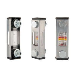 2 x Alyvos lygio indikatorius bake su termometru, LVA tipas, skylių atstumas 76 mm, sriegis M10x1,5