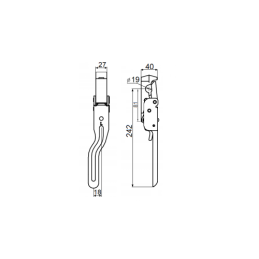 2 x Priekabos šoninis užrakto spaustukas kairėje 276x38 mm