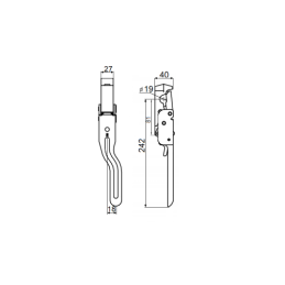 2 x Priekabos šoninis užrakto spaustukas dešinysis 276x38 mm