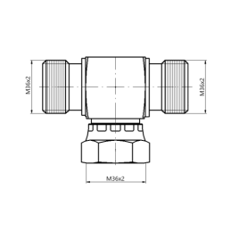 2 x Hidraulinės T formos jungties tipas: BAB, visi sriegiai M36x2