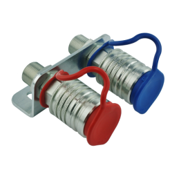 Pilnai sukomplektuota plokštė su dviem greito prijungimo Euro ISO lizdais, M22x1,5 sriegiais
