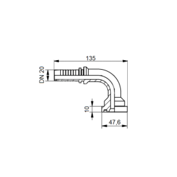 Kampinis jungiamasis elementas SFS-90 1" DN20 1SN 2SN 4SN + tarpinė