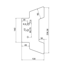 Galinio buferio šviesos spindulys puspriekabėms, karštai valcuotas, 2300 mm, su privirinamais šonais