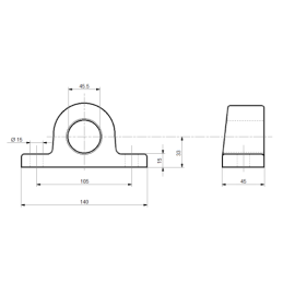 Apvertimo pavaros priedas FI 45 liejinys