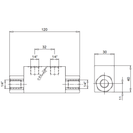 Dvigubas atbulinis vožtuvas VBPDE 1/4" 20L/min HLR