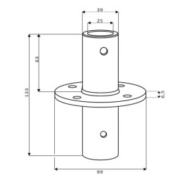 Dviejų diskų barstytuvo pavarų dėžės flanšas