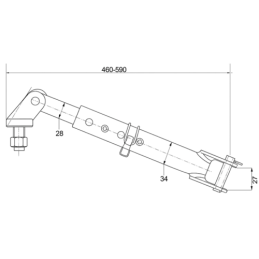 Ursus C-330 apvalios teleskopinės grandinės šoninis stabilizatorius