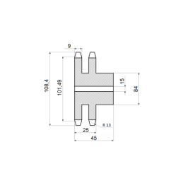 Dviguba grandinės žvaigzdė 2x20 dantų 5/8" grandinei 10 B-2