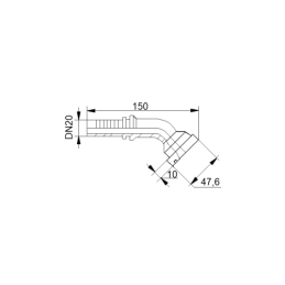 Kampinis srieginis elementas SFS-45 1 1/4" DN20 1SN 2SN 4SN + tarpinė