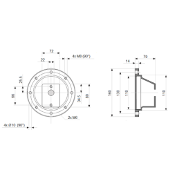 Varpo jungtis G71 D:160, skirta 0,5 grupės siurbliui ir 0,25–0,55 kW varikliui