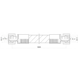 Hidraulinės žarnos kabelio priekaba D47 D-47 5.8M