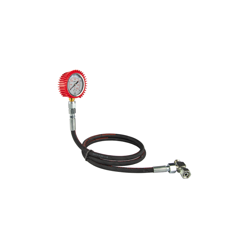 Alyvos slėgio matavimo rinkinys, 400 barų slėgio matuoklis, 2000 mm žarna ir BBA M18x1.5 trišakis