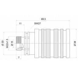 Hidraulinės greitosios jungtys, automatinės, EURO ISO M22x1.5 PUSH-PULL lizdai