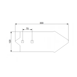 Dviejų skylių noragų snapas 300x120x12 ražienų kultivatoriui