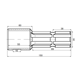 Suvirinama įvorė SMS OMS OMR 32 mm variklio velenui su 1 3/8" kardaniniu velenu