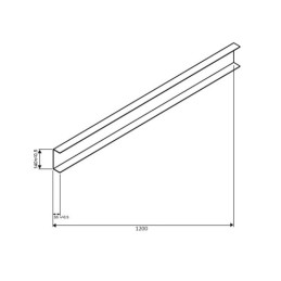 Cinkuotas galinis žibinto bamperis 1200 mm puspriekabei