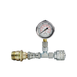 Glicerino manometras, ciferblato skersmuo 63 mm, slėgio matavimo diapazonas 0–400 barų, pridedamas greitųjų jungčių rinkinys