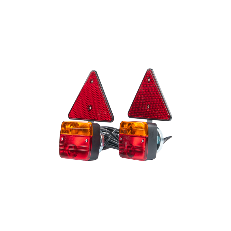 Priekabų žibintų rinkinys, trikampis, magnetinis tvirtinimas, 12 V, 7,5 m