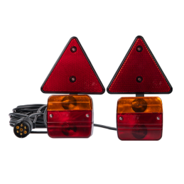 Priekabų žibintų rinkinys, trikampis, magnetinis tvirtinimas, 12 V, 7,5 m