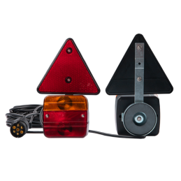 Priekabų žibintų rinkinys, trikampis, magnetinis tvirtinimas, 12 V, 7,5 m