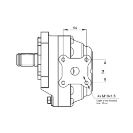 NSZ50 hidraulinio siurblio flanšo jungties sriegis M36x1,5