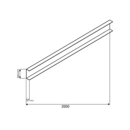 Cinkuotas galinis žibinto bamperis 2000 mm puspriekabei